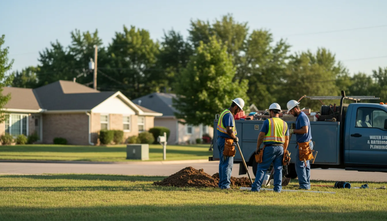 Residential water line and bathroom plumbing service in Worthville, KY